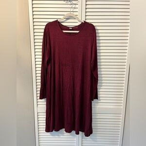 Old Navy Soft Maroon Long Sleeve Dress